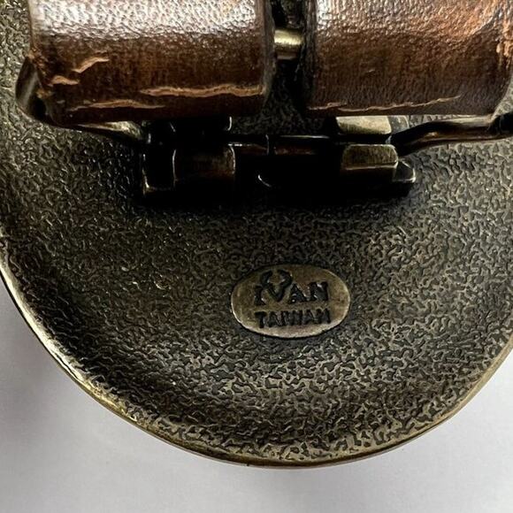 Ivan Tahan Vintage Western Leather Belt Floral Beaded Buckle Boho S/M main image 10
